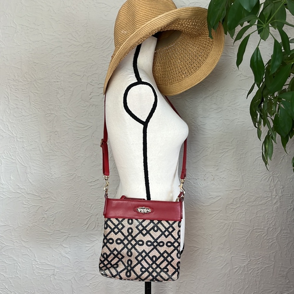 Spartina 449 Leather And Linen Crossbody Bag